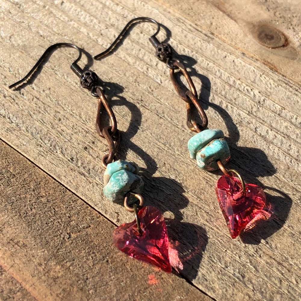 💗 A Woman’s Heart Turquoise Earrings 💗